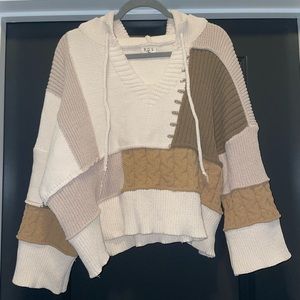 Cropped Sweater with Hood